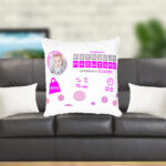 Poduszka z metryczką ze zdjęciem dla dziewczynki