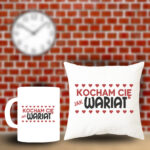 Poduszka i Kubek - Kocham Cię jak wariat