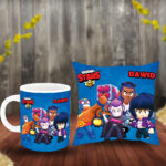 Poduszka i kubek z imieniem prezent dla fana gry Brawl Stars