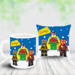 Poduszka i kubek z imieniem prezent dla fana LEGO