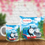 Poduszka i kubek z imieniem prezent dla fana bajki Tomek i Przyjaciele