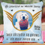 Poduszka - Na zawsze w moim sercu, Twoje skrzydła są gotowe ale moje serce nie.
