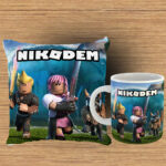 Poduszka i kubek z imieniem prezent dla fana gry Roblox