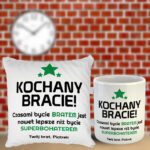 Prezent dla Brata poduszka i kubek z napisem