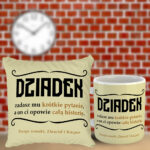 Prezent dla Dziadka poduszka i kubek z prawdziwym napisem