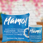 Prezent dla Mamy poduszka i kubek z wzruszającym napisem