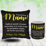 Prezent dla Mamy poduszka i kubek z pięknym napisem
