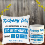 Prezent dla taty poduszka i kubek z śmiesznym napisem