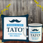 Prezent dla taty poduszka i kubek z emocjonalnym napisem