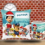 Poduszka i kubek świąteczny prezent dla fana Psiego Patrolu