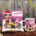 Poduszka i kubek świąteczny prezent dla fanki Psiego Patrolu