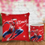 Poduszka i kubek świąteczny prezent dla fana Spidermana