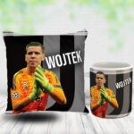 Poduszka i kubek świąteczny prezent dla fana Szczęsnego