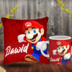 Poduszka i kubek świąteczny prezent dla fana Mario