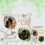 Personalizowany zestaw dla zakochanych poduszka i kubek z zdjęciami