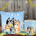 Poduszka i kubek prezent dla fana Bluey Blue
