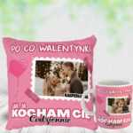 Personalizowany prezent zestaw na walentynki z zdjęciem i imionami