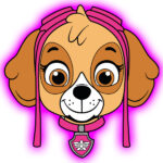 Lampka nocna w kształcie Skye Psi Patrol świecąca na różne kolory