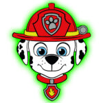 Lampka nocna w kształcie Marshall Psi Patrol świecąca na różne kolory