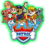 Lampka nocna w kształcie Ekipy Psiego Patrolu świecąca na różne kolory