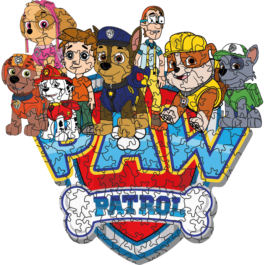 psi-patrol-puzzle Puzzle w kształcie bohaterów bajki Psi Patrol - obrazek 1