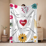 Personalizowany uroczy koc z nadrukiem na Dzień Mamy