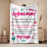 Personalizowany uroczy koc z nadrukiem na Dzień Mamy