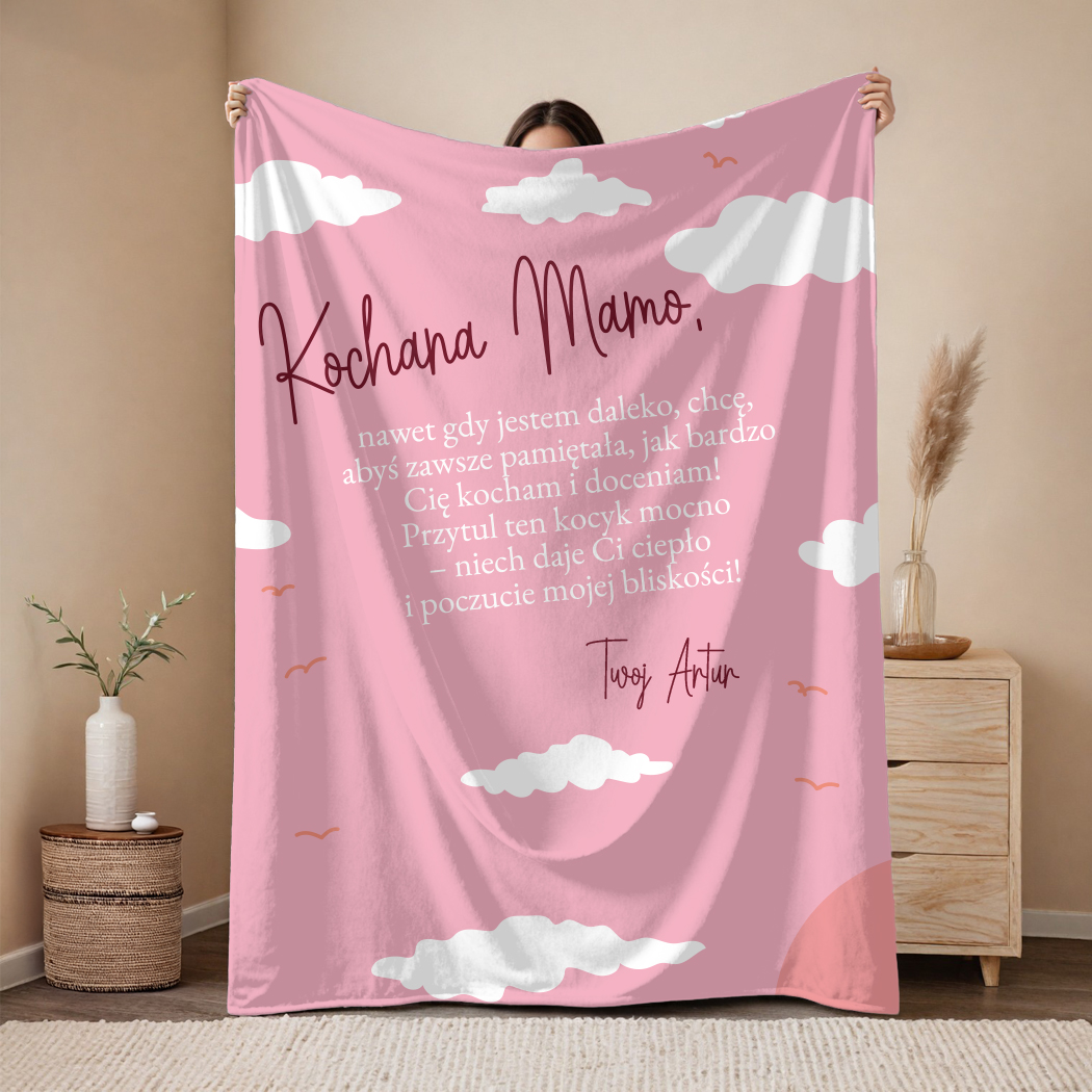 koc-na-dzien-mamy-prezent4 Personalizowany uroczy koc z nadrukiem na Dzień Mamy - obrazek 1