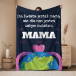 Personalizowany uroczy koc z nadrukiem na Dzień Mamy