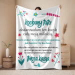 Personalizowany uroczy koc z nadrukiem na Dzień Ojca