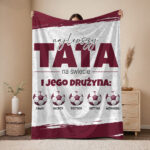 Personalizowany uroczy koc z nadrukiem na Dzień Ojca