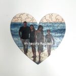 Puzzle w kształcie serca z własnym zdjęciem i napisem