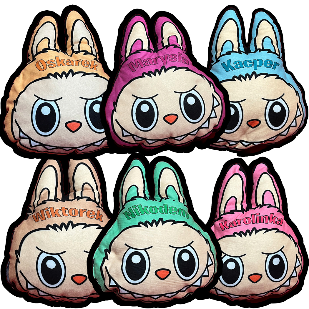 labububu Poduszka Labubuś - maskotka labubu z imieniem dziecka - obrazek 1