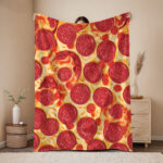 Śmieszny koc na prezent z nadrukiem pizzy