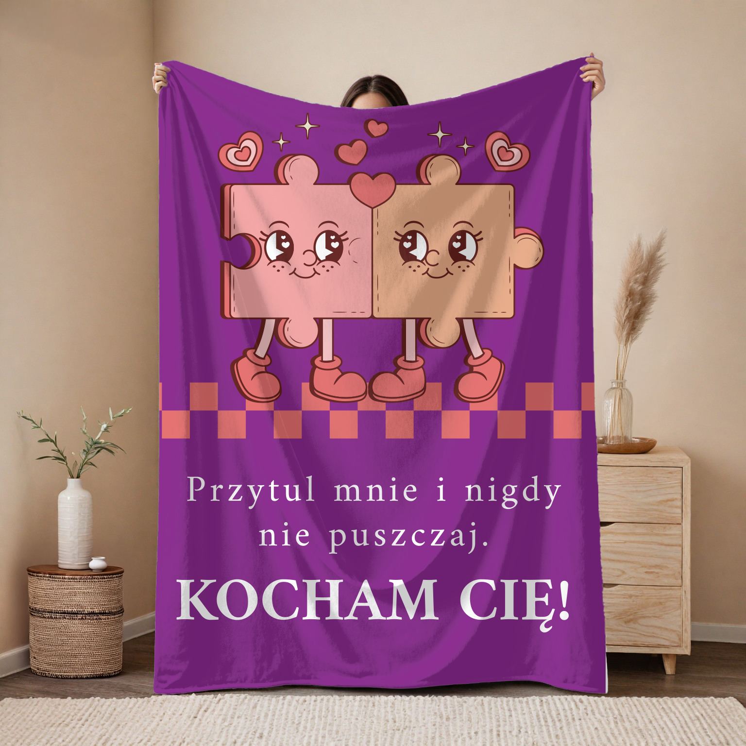 strona-koc-8 Miłosny koc na prezent z nadrukiem puzzli - obrazek 1