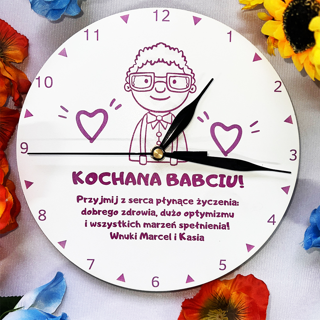 IMG_8184 Personalizowany kolorowy zegar z napisem dla Babci - obrazek 1