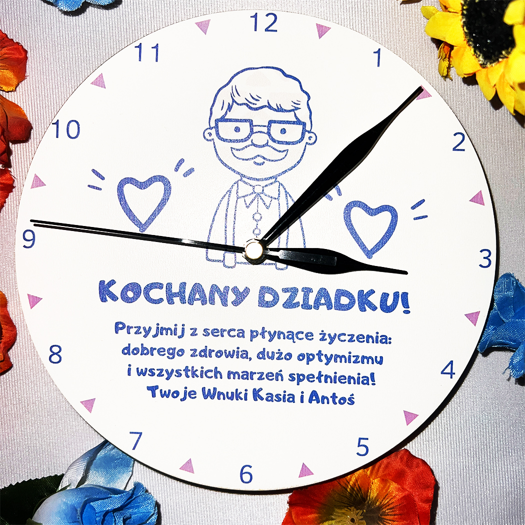 IMG_8185 Personalizowany kolorowy zegar z napisem dla Dziadka - obrazek 1