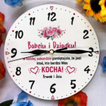 Personalizowany kolorowy zegar na Dzień Babci i Dziadka
