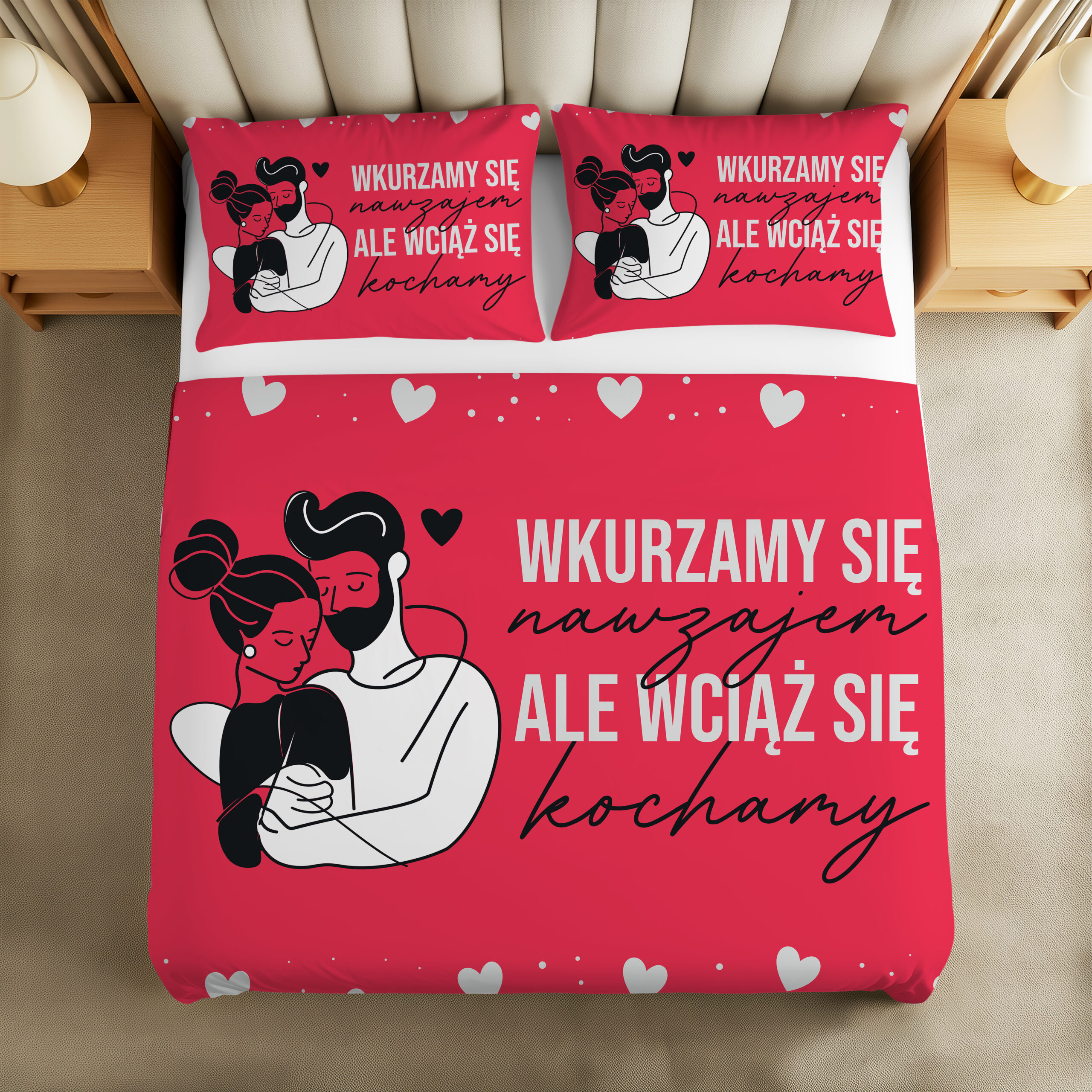 posciel-walentynkowa Pościel na Walentynki z nadrukiem – romantyczna pościel dla par - obrazek 1
