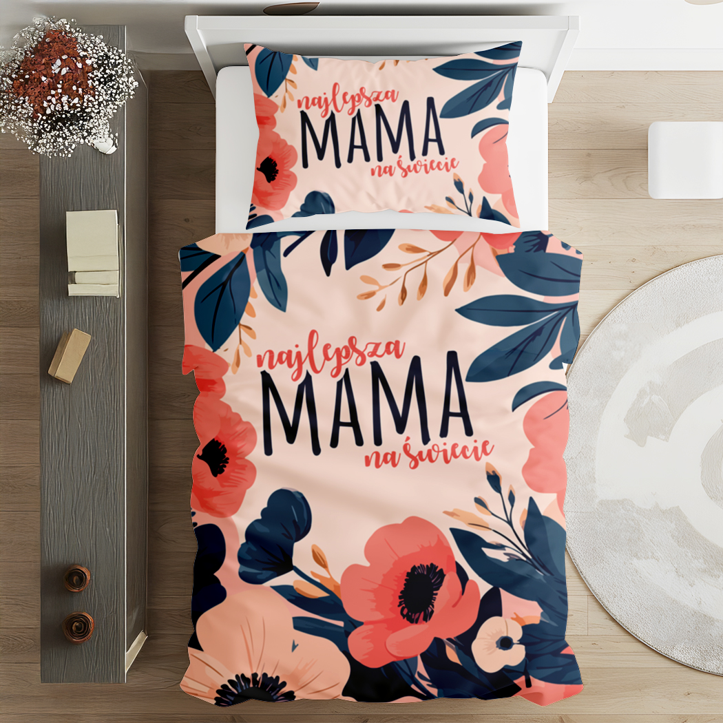 2 Pościel na Dzień Kobiet z nadrukiem dla Mamy – najlepsza mama na świecie - obrazek 1