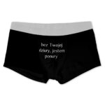 Bokserki z zabawnym napisem na Walentynki