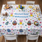 Wielkanocny obrus na stół – „Wesołych Świąt Wielkanocnych”